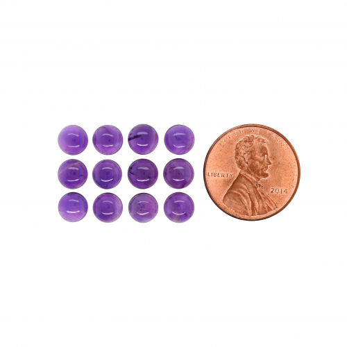Amethyst Cab Round 6mm Approximately 9.50 Carat