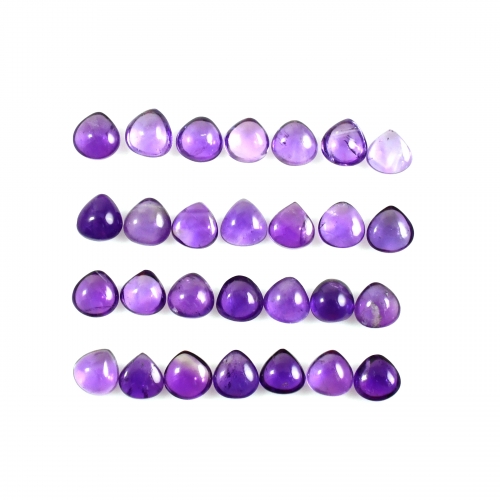 Amethyst Cabs Heart Shape 5mm Approximately 12.00 Carat