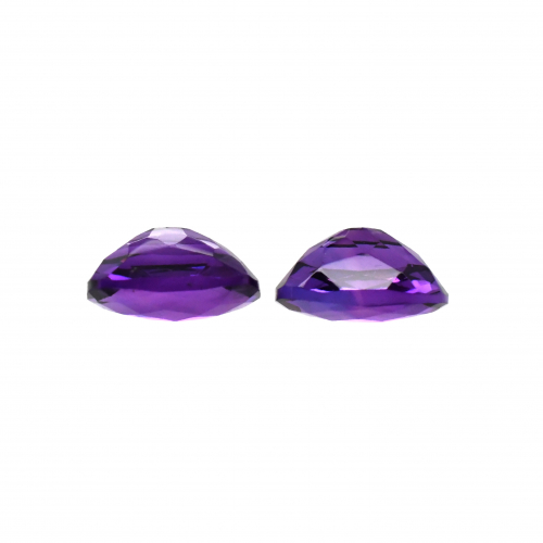 Amethyst Emerald Cushion 11x9mm Matching Pair Approximately 7 Carat.