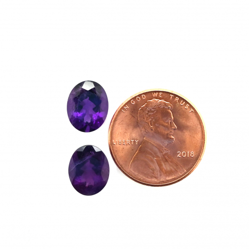 Amethyst Oval 10x8mm Matching Pair Approximately 4.78 Carat