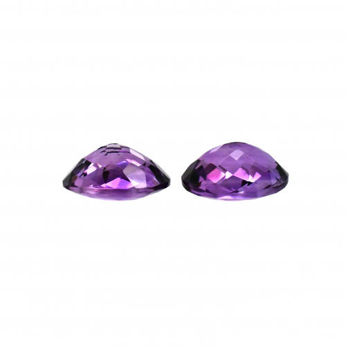 Amethyst Oval 12x10mm Matching Pair Approximately 8 Carat.