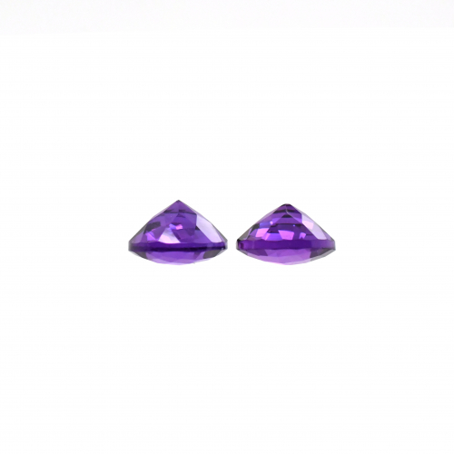 Amethyst Round 8mm Matching Pair Approximately 3.5 Carat.