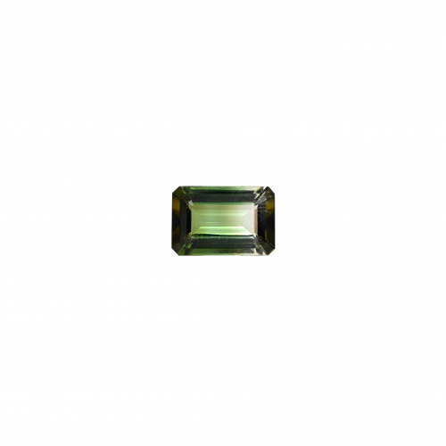 Bi Color Tourmaline Emerald Cut 12x8mm Single Piece 3.95 Carat