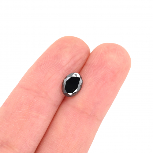 Black Diamond Oval 8x6mm Single piece Approximately 1.40 Carat