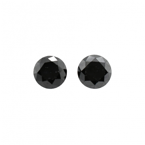 Black Diamond Round 4mm Matching Pair Approximately 0.62 Carat