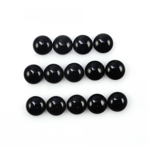 Black Onyx Cab 6mm Approximately 10 Carat