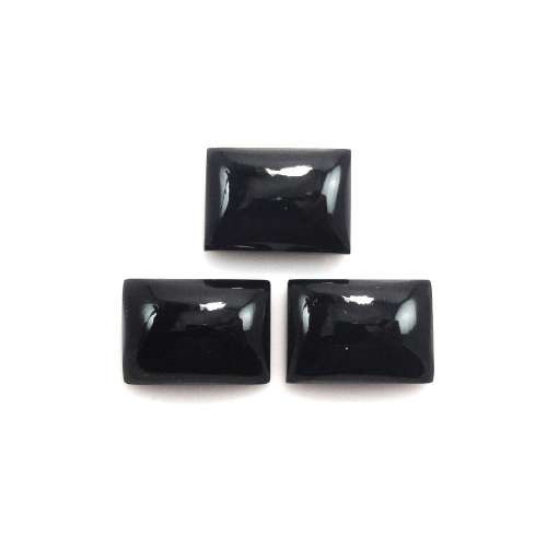 Black Onyx Cab Emerald Cut 14x10mm Approximately 18 Carat