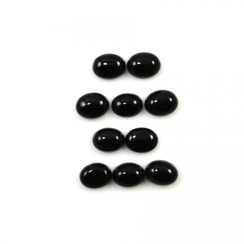 Black Onyx Cab Oval 9x7mm Approximately 19 Carat