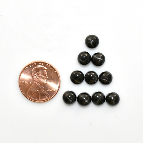 Black Star Diopside Cab Round 6.5mm Approximately 15.00 Carat
