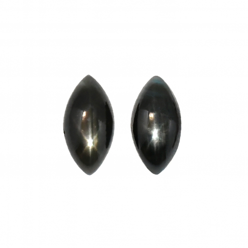 Black Star Sapphire Cab Marquise 12x6mm Matching Pair Approximately 5 Carat