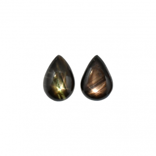 Black Star Sapphire Cab Pear Shape 10x7mm Matching Pair Approximately 5 Carat