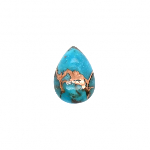 Blue Copper Turquoise Cab Pear Shape 14x10mm Single Piece Approximately 4 Carat