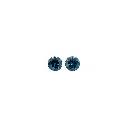 Blue Diamond Round 4.5mm Matching Pair Approximately 0.63 Carat