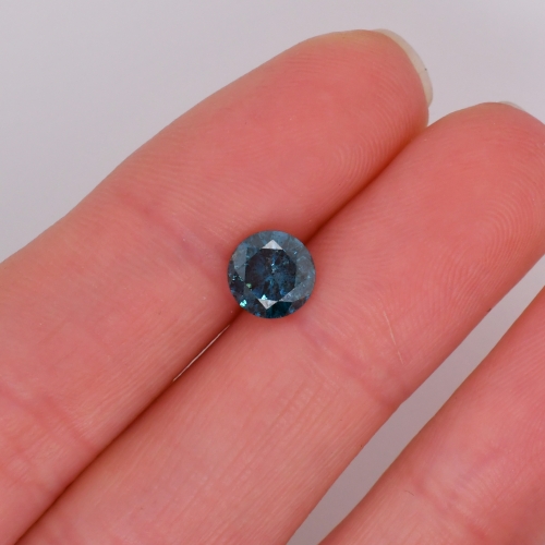 Blue Diamond Round 6.4mm Single Piece 0.94 Carat*