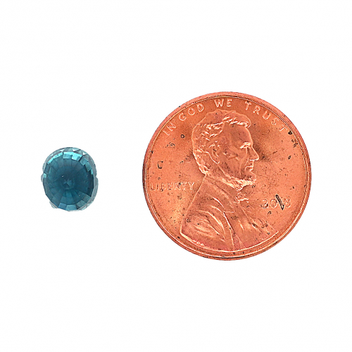 Blue Zircon Oval 7.5x6.5mm Single Piece 3.74 Carat