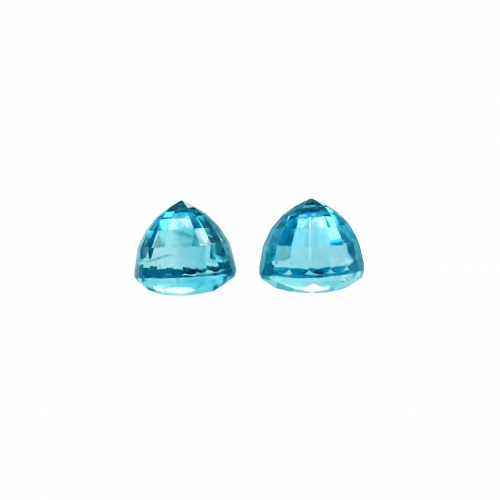 Blue Zircon Oval/cushion 7.8x6.8mm And 7.5x6.7mm Two Pieces 8.13 Carat