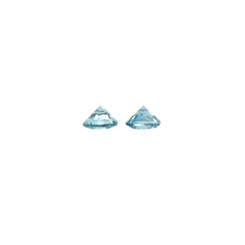 Blue Zircon Round 4.5mm Matching Pair Approximately 1.27 Carat