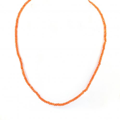 Carnelian Beads Roundelle Shape 3mm Accent Bead Ready To Wear Necklace