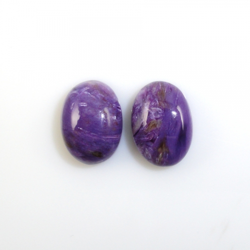 Charoite Cab Oval 14X10mm Matched Pair Approximately 13 Carat