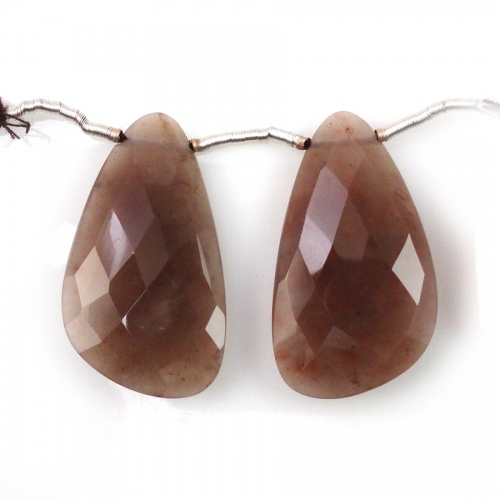 Cherry Quartz Drops Wing Shape 31x18mm Drilled Beads Matching Pair