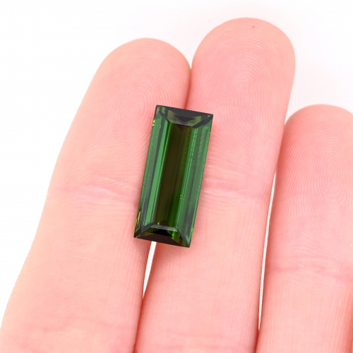 Chrome Tourmaline Emerald Cut Baguette 16.7x7.2mm Single Piece 5.45 Carat
