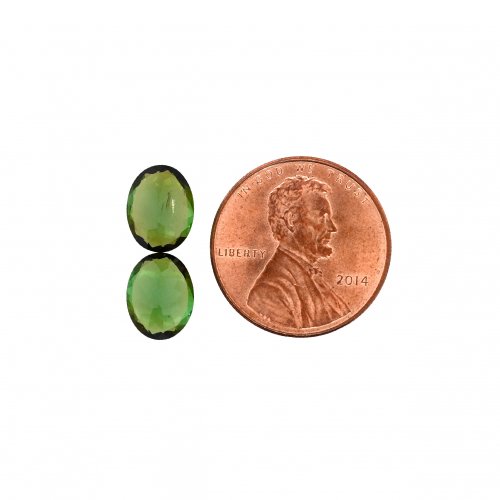 Chrome Tourmaline Oval 9x7mm Matching Pair Approximately 3.65 Carat