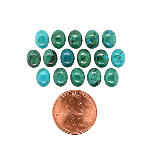 Chrysocolla Cab Oval 8x6x2mm Approximately 19 Carat.
