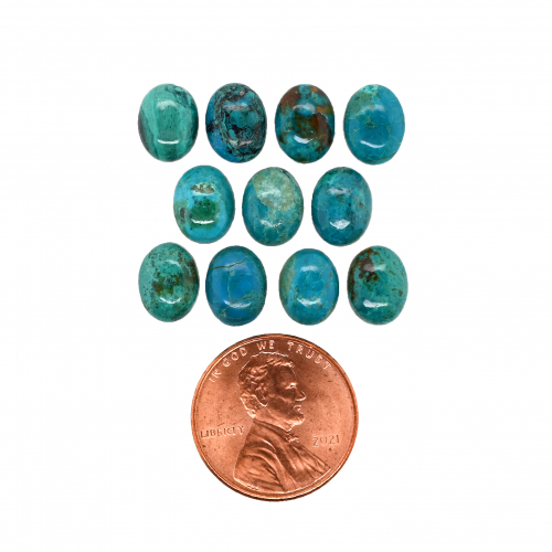 Chrysocolla Cab Oval 9x7x3mm Approximately 18 Carat.