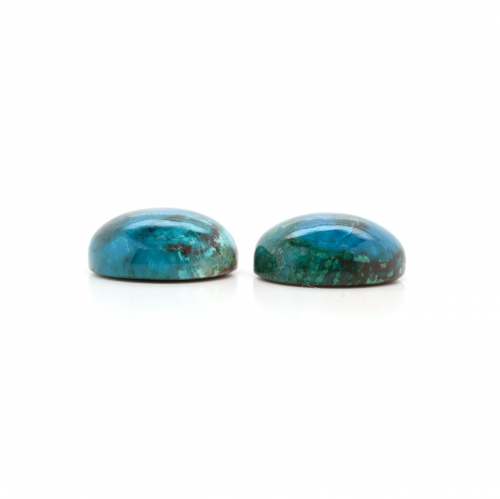 Chrysocolla Cab Round 12mm Matching Pair Approximately 11.64 Carat.