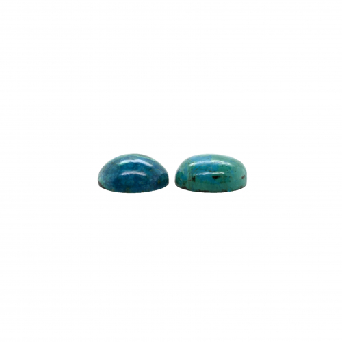 Chrysocolla Cab Round 13mm Matching Pair Approximately 14 Carat.
