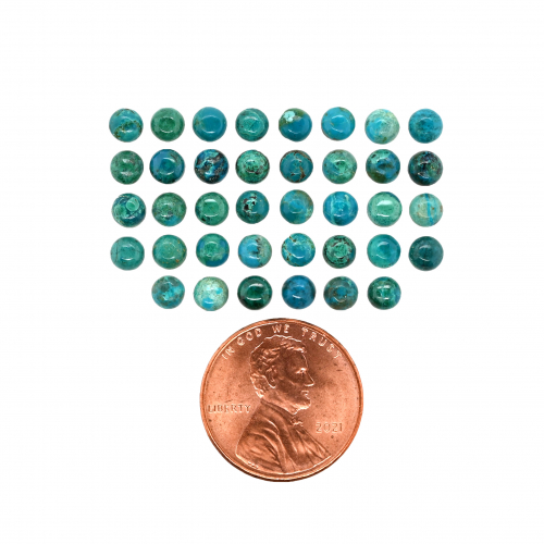 Chrysocolla Cab Round 4mm Approximately 9 Carat.
