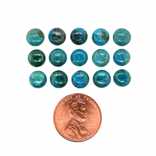 Chrysocolla Cab Round 7mm Approximately 18 Carat.