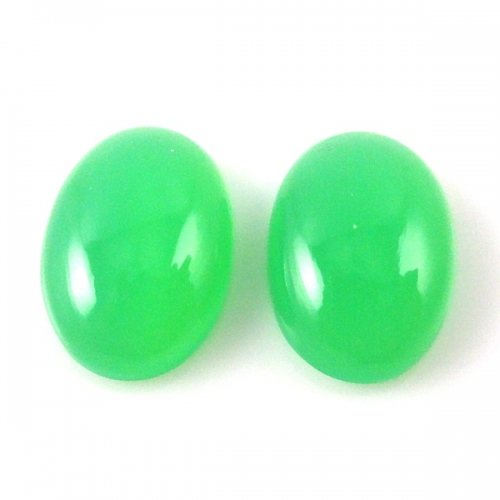 Chrysoprase Cab Oval 18X13mm Matching Pair Approximately 20 Carat