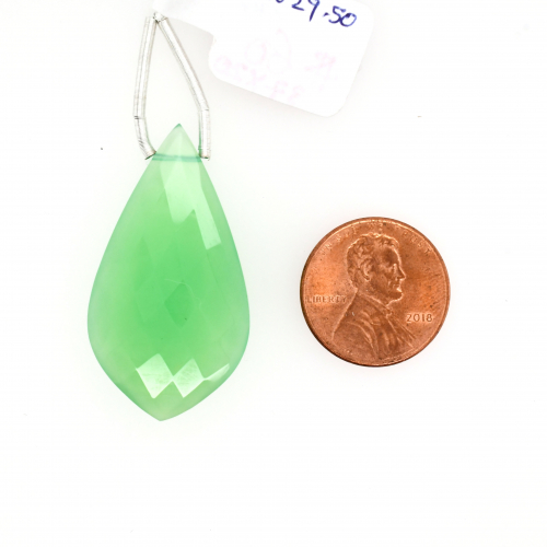 Chrysoprase Chalcedony Drops Leaf Shape 37x20mm Drilled Bead Single Piece