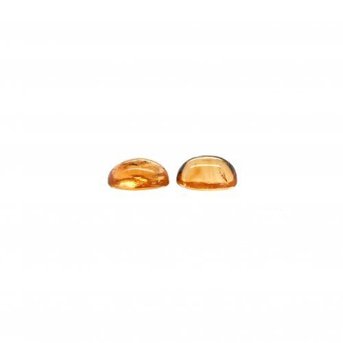 Citrine Cab Oval 11x9mm Matching Approximately 6.83 Carat.