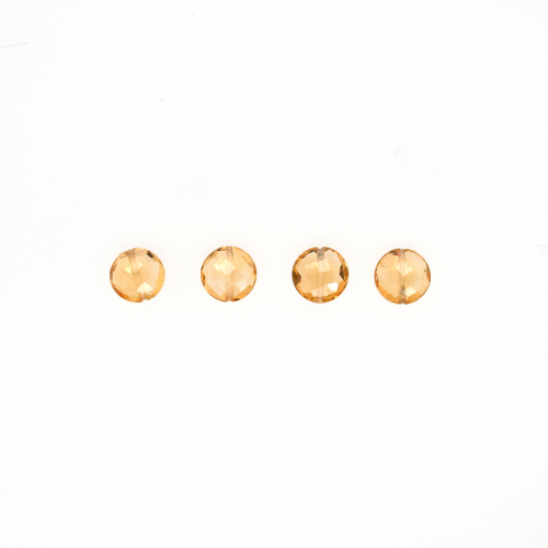 Citrine Drops Coin Shape 6mm Top To Bottom Drilled Beads Matching Pair
