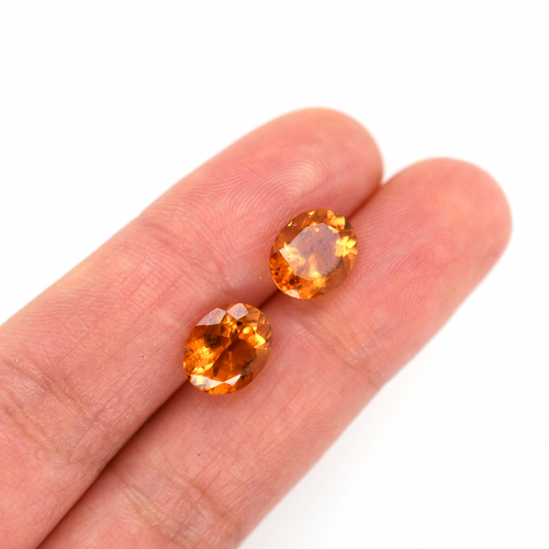 Citrine Oval 10x8mm Matching Pair Approximately 4.40 Carat