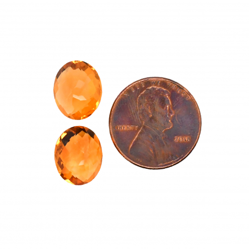 Citrine Oval 12x10mm Matching Pair Approximately 8 Carat