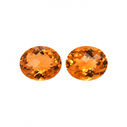 Citrine Oval 12x10mm Matching Pair Approximately 8 Carat