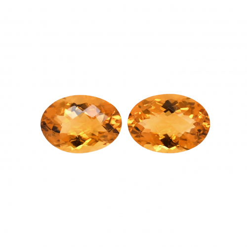 Citrine Oval 14x10mm Matching Pair Approximately 10 Carat