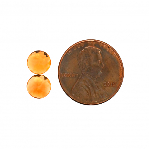 Citrine Round 7mm Matching Pair Approximately 2.40 Carat