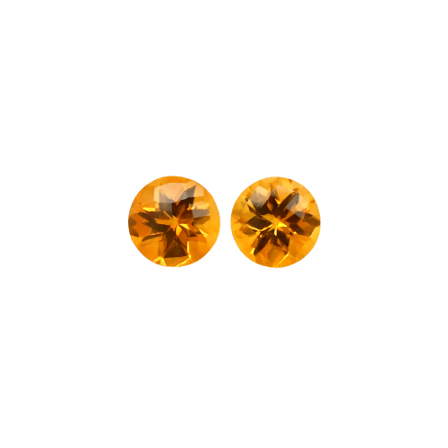 Citrine Round 7mm Matching Pair Approximately 2.40 Carat