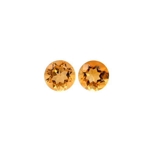 Citrine Round 8mm Matching Pair Approximately 3.50 Carat