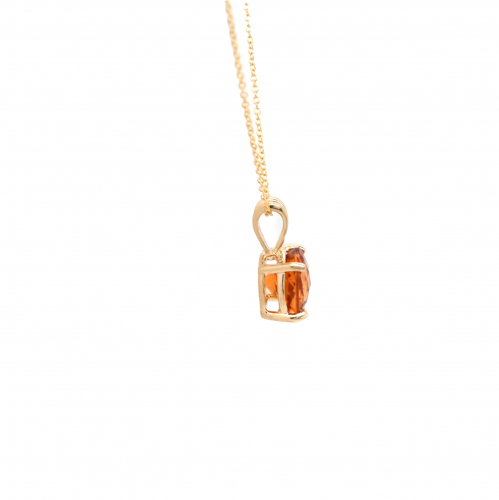 Citrine Round Shape 1.56 Carat Pendant In 14k Yellow Gold ( Chain Not Included )