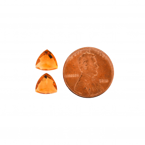 Citrine Trillion 8mm Matching Pair Approximately 3.20 Carat
