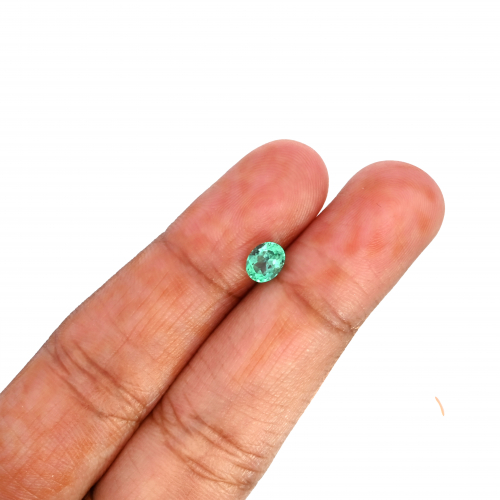 Colombian Emerald Oval Shape 5.9x4.7mm Single Piece 0.55 Carat