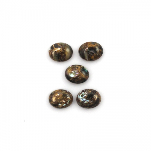Copper Abalone Shell Cabs Oval 9x7mm Approximately 8 Carat
