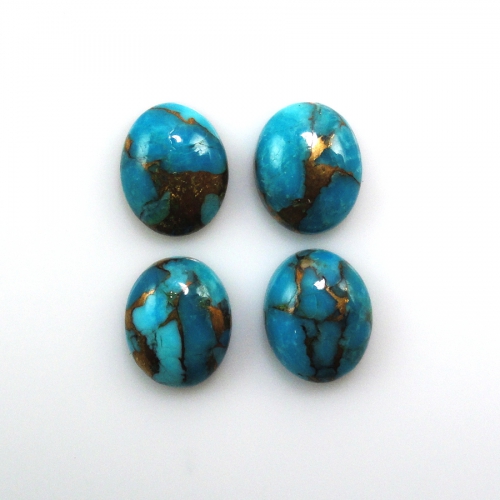 Copper Blue Turquoise Cab Oval 10X8mm Approximately 9 Carat.