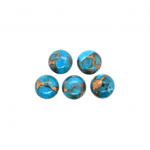 Copper Blue Turquoise Cabs Round 8mm Approximately9.50 Carat