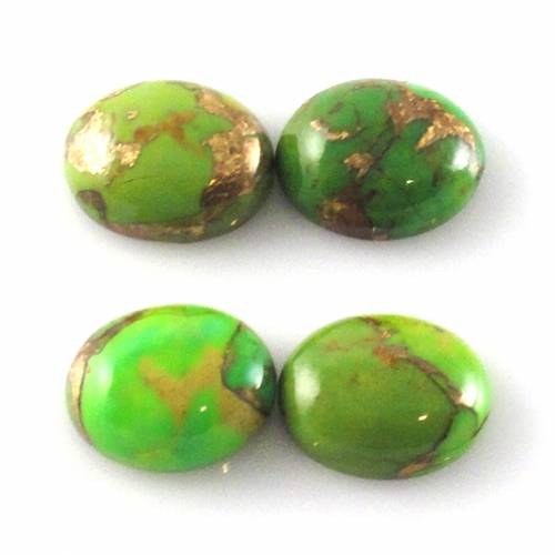 Copper Green Turquoise Cab Oval 10x8mm Approximately 8 Carat